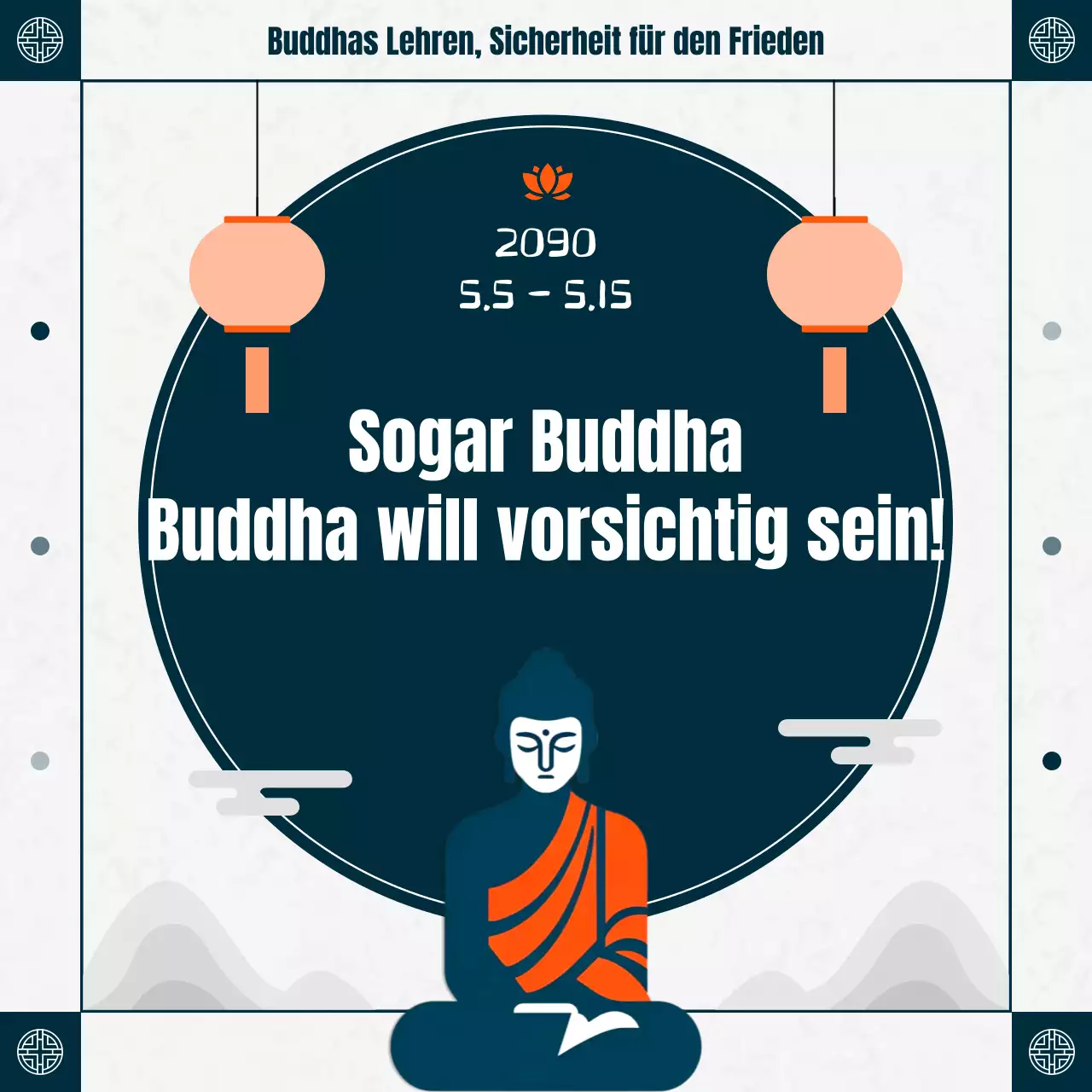 Traditionelle Brandverhütungsaktion zum Buddha-Tag in den Farben Rot und Indigo