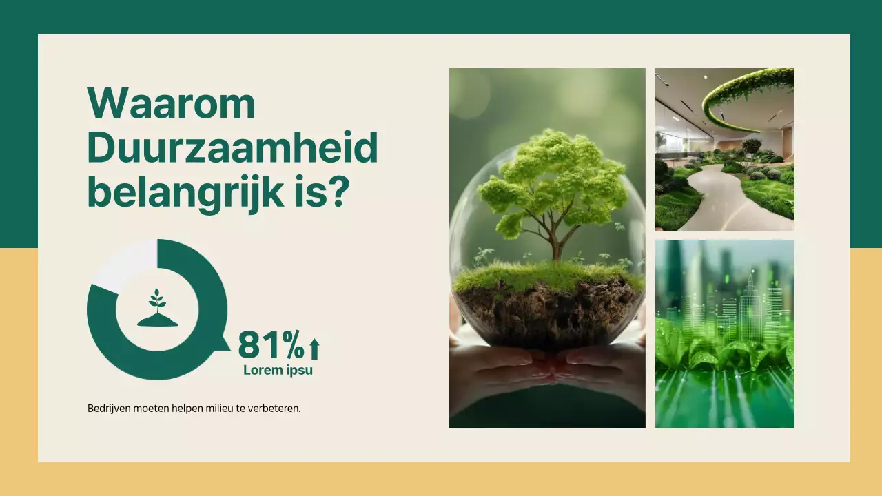 Groen en Geel Eenvoudige zakelijke duurzame oplossingen