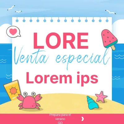 Tropical Summer Sale Event Post en azul claro