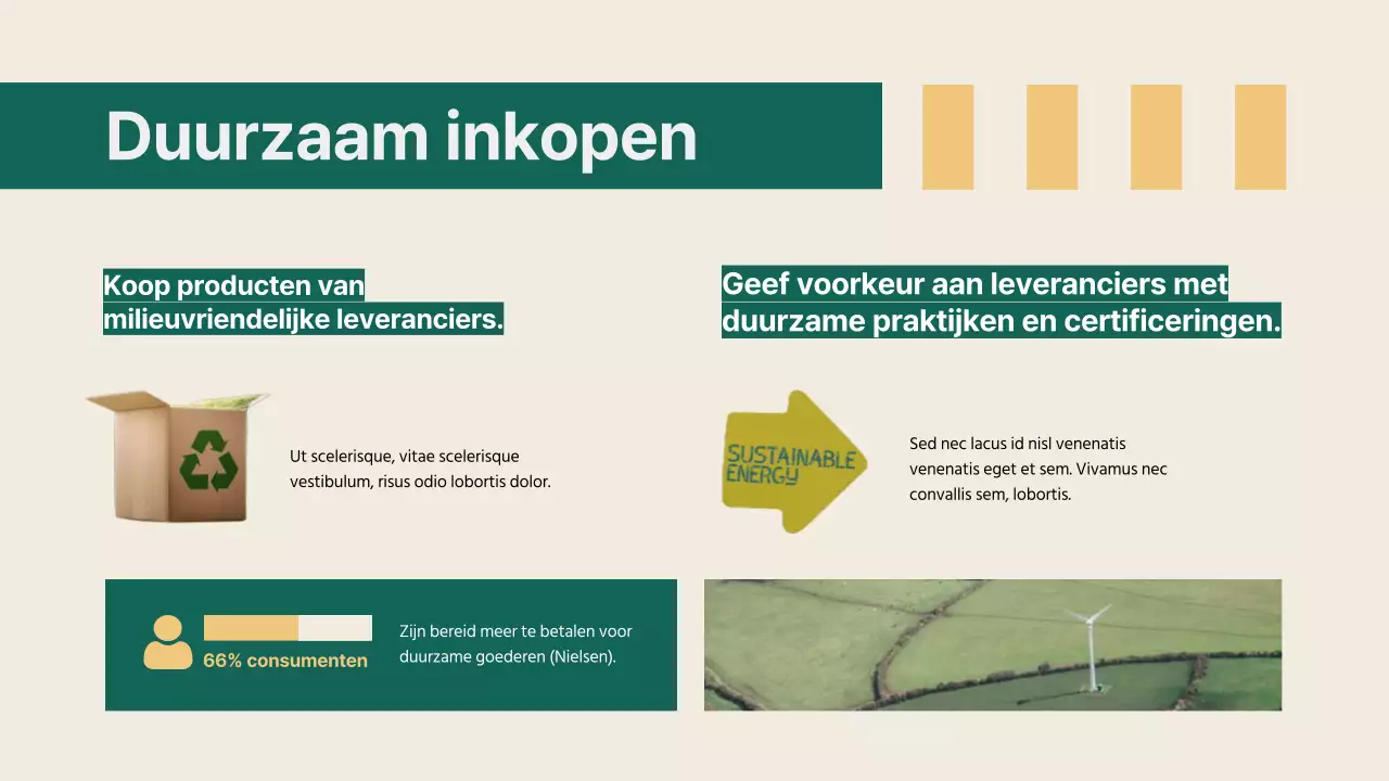 Groen en Geel Eenvoudige zakelijke duurzame oplossingen