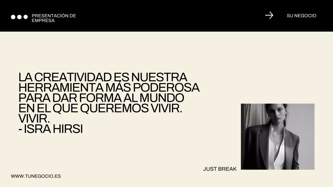 Perfil empresarial minimalista en azul y negro