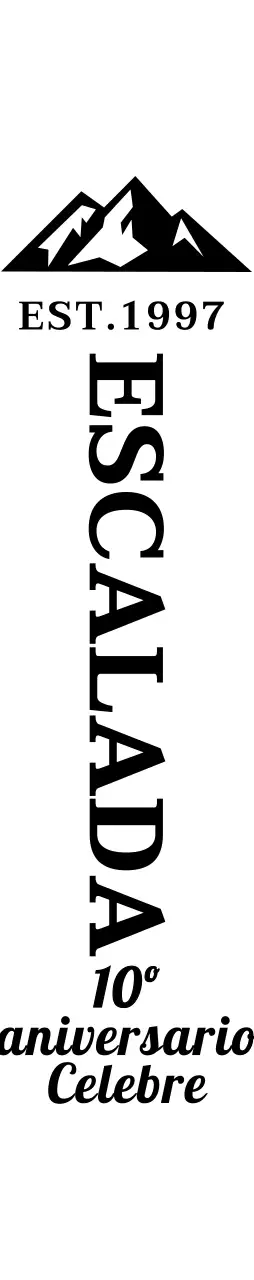 Club de escalada de inspiración vintage con ilustraciones de montañas y fuentes con gracias