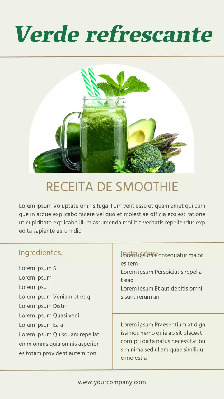 Receita de batido verde natural e refrescante