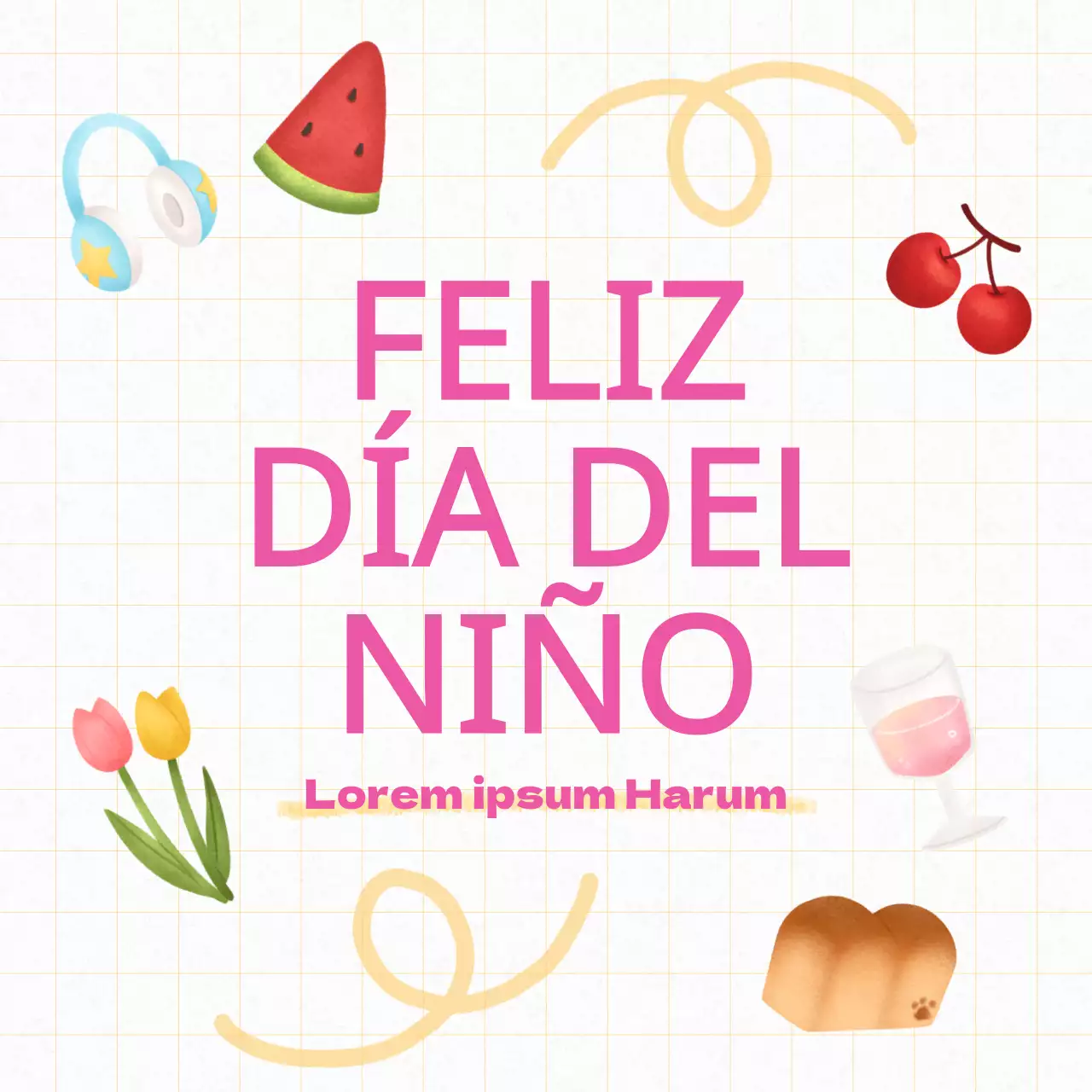 Promover un día del niño rosa y blanco