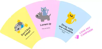 Pet advocacy campaigns with animal illustrations and colorful colors