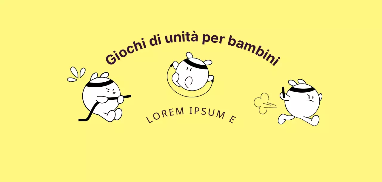 Una semplice competizione sportiva per bambini con simpatici personaggi