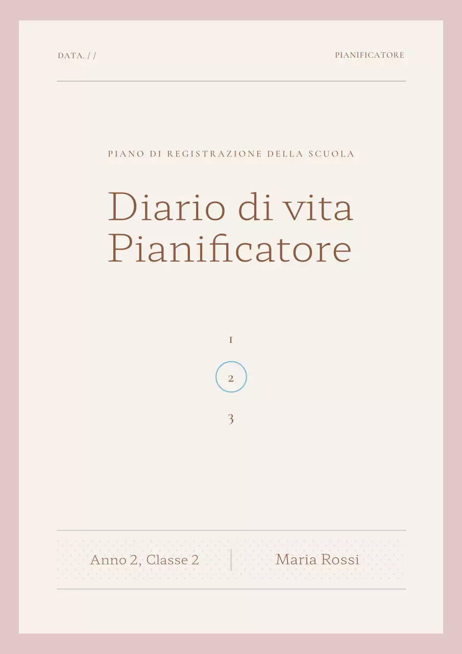 Agenda semplice rosa e avorio