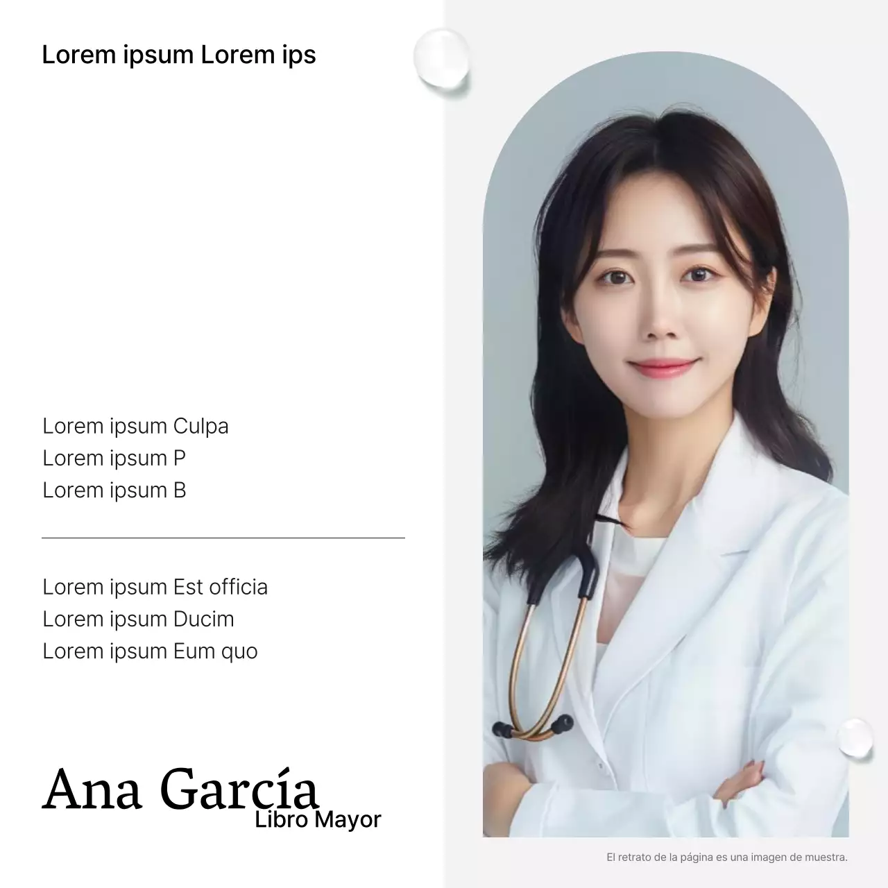 Dermatología sencilla en blanco y azul claro para promocionar la guía de información hospitalaria