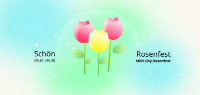 Blumenfest mit floralen Illustrationen und Hintergründen mit Farbverläufen für ein helles und fröhliches Gefühl