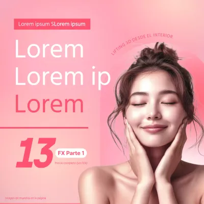 Promoción de descuentos en tratamientos dermatológicos de lujo en rosa y blanco