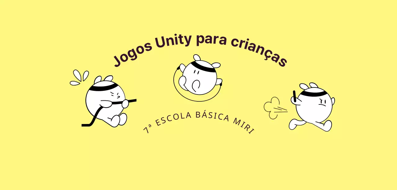Uma simples competição desportiva para crianças com personagens engraçadas