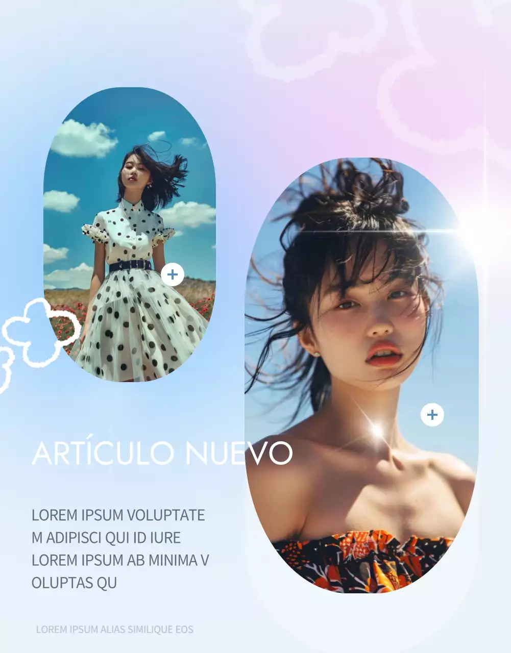 Una sencilla promoción de verano en azul claro y amarillo