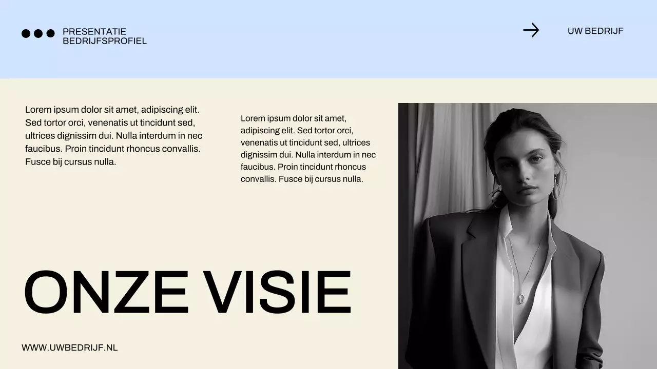 Blauw en zwart minimaal bedrijfsprofiel