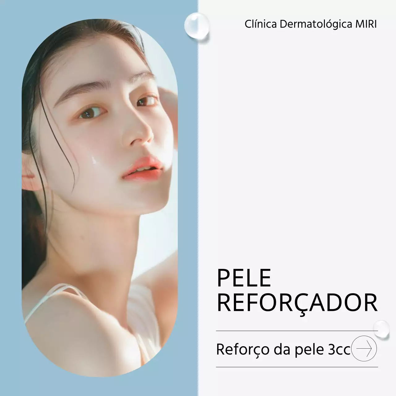 Procedimentos de marketing hospitalar para promover um consultório de dermatologia simples, branco e azul claro