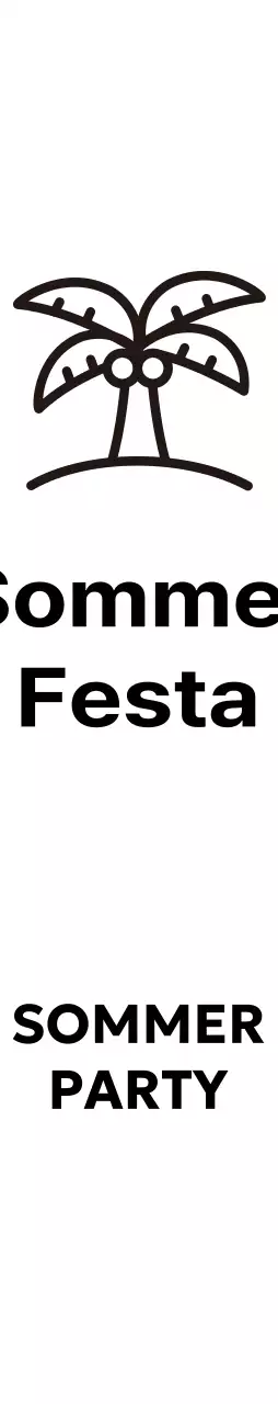 Ein luftiges Sommerfest mit Palmenillustrationen