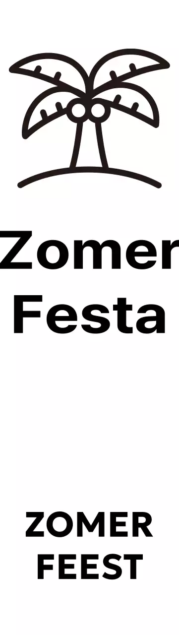 Een luchtig zomerfestival met illustraties van palmbomen