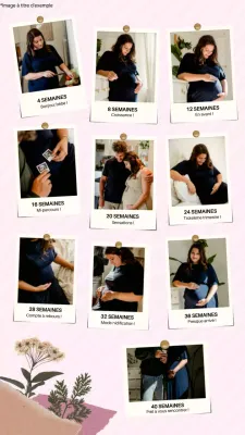 Rapport d'avancement de la grossesse moderne rose et blanc