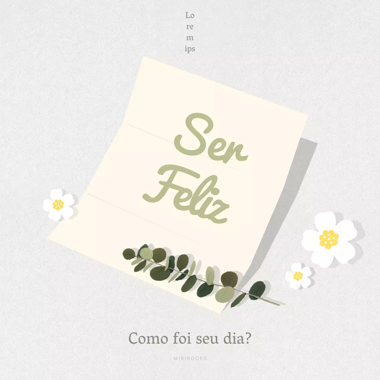 Bloco de notas sentimental minimalista em marfim
