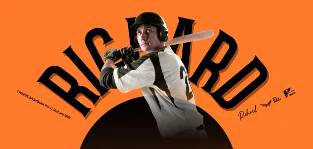 Sportdesign met vette titels en spelersfoto's