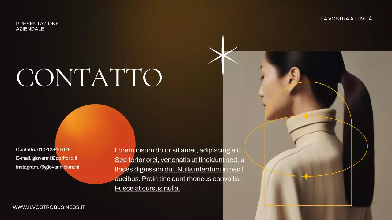 Presentazione aziendale arancione e marrone