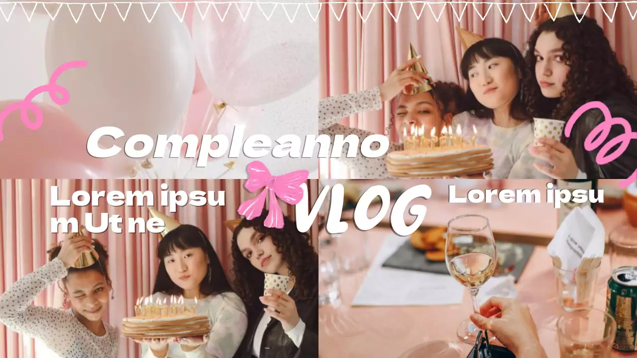 Video vlog di compleanno semplice rosa