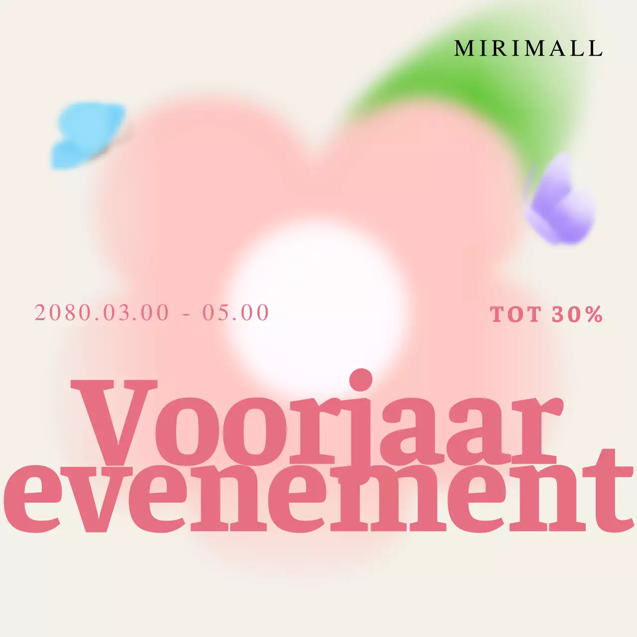 Promoot een voorjaarsuitverkoop met beige en roze on trend