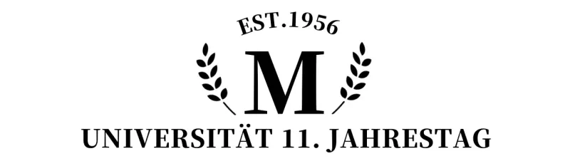 Einfaches Konzept Universität Souvenir mit Lorbeer-Logo