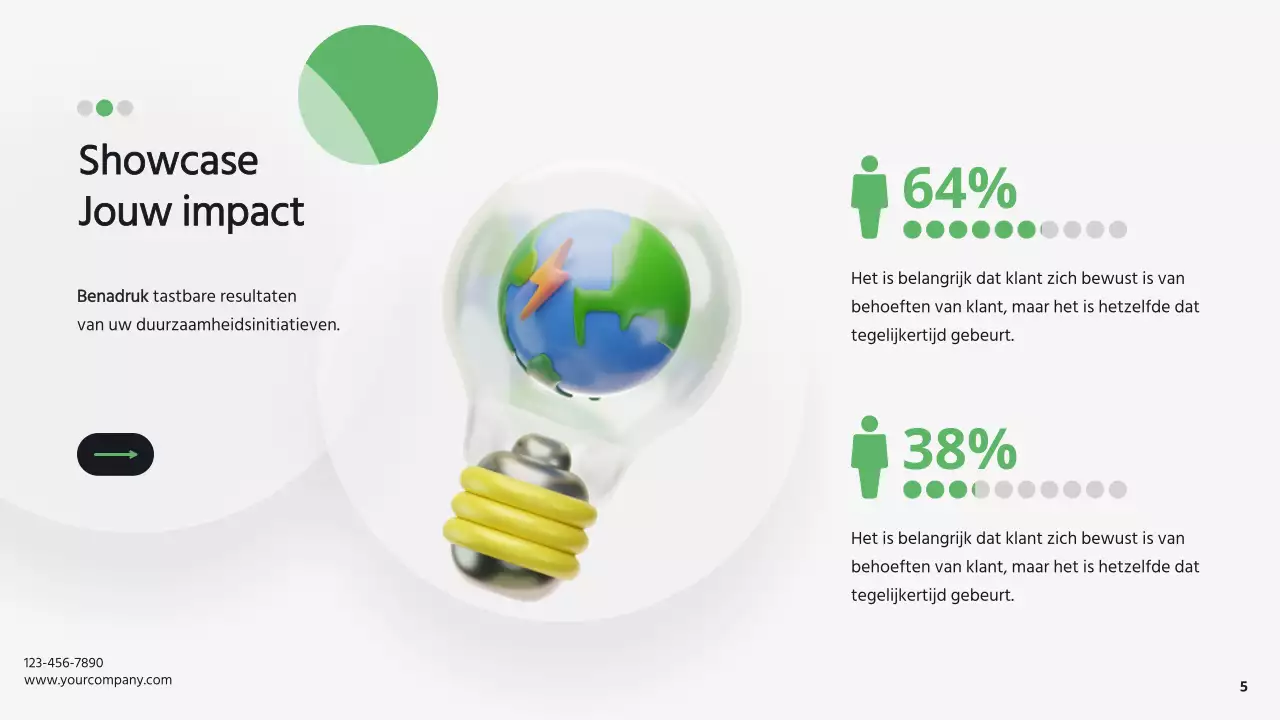Groen en Wit Modern Bedrijf Duurzaamheid Bedrijfsstrategie