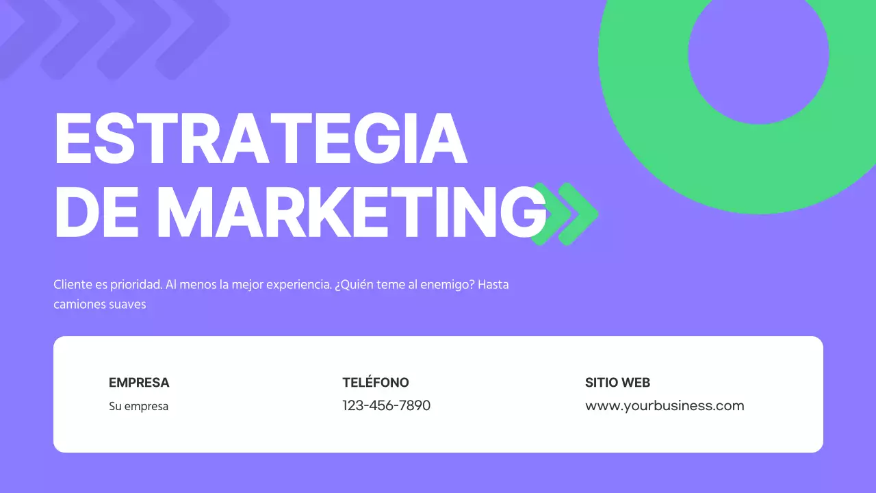 Campaña de estrategia de marketing moderna en morado y verde