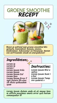 Blauw en Groen Natuurlijk Verfrissend Groene Smoothie-Recept