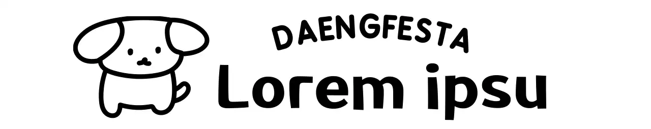 Festival anak anjing yang lucu dan menggemaskan dengan ilustrasi anak anjing dan teks melengkung