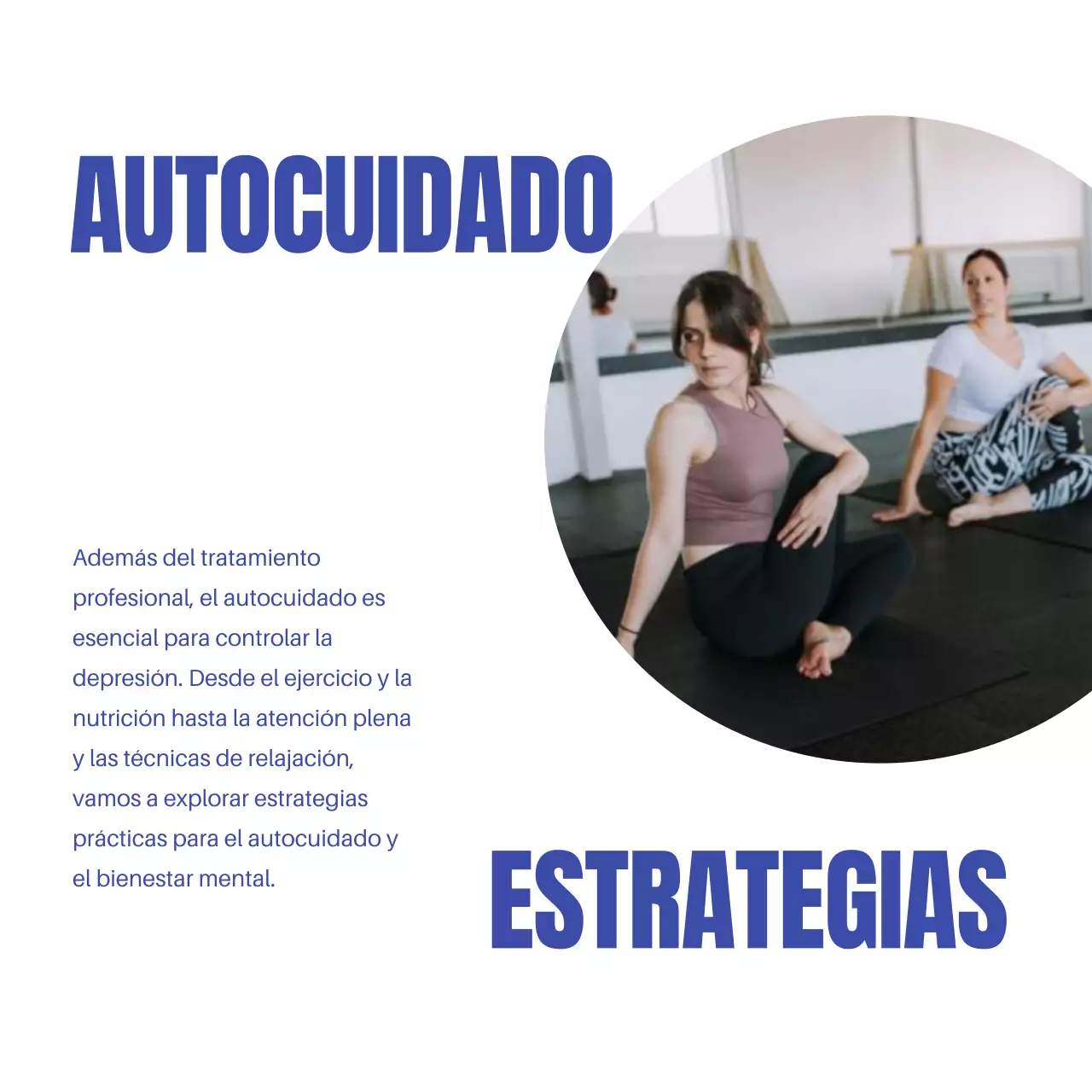 Azul y blanco moderno Comprender la depresión Introducción