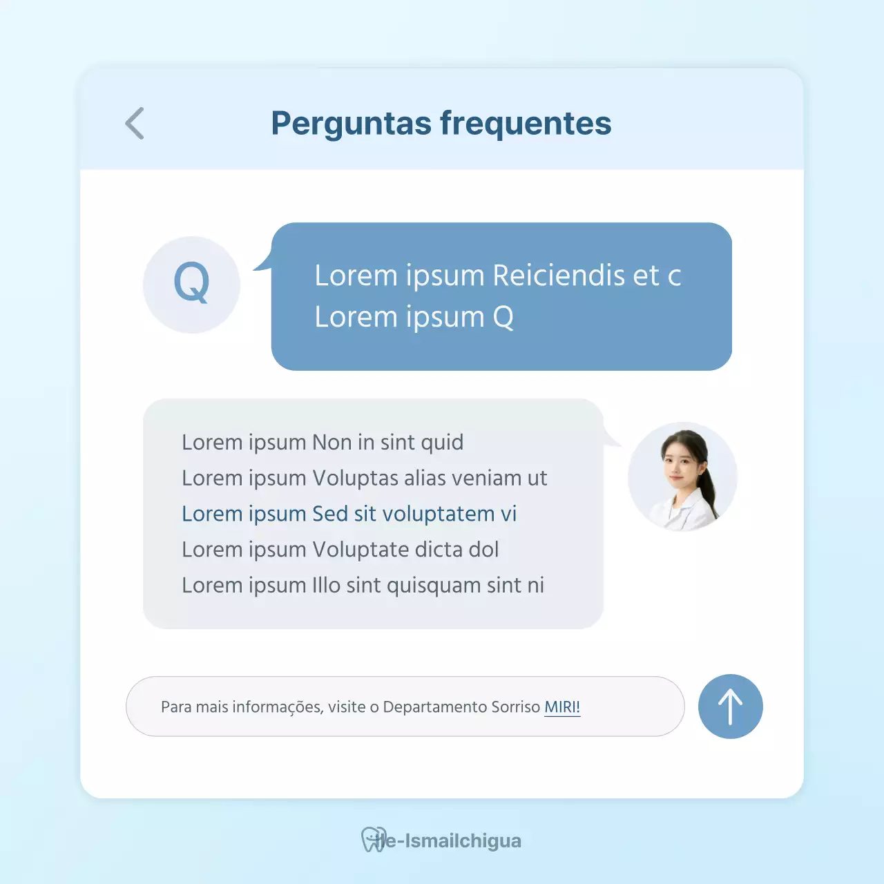 Promoção de P&R hospitalares para promover um consultório dentário simples em branco e azul claro