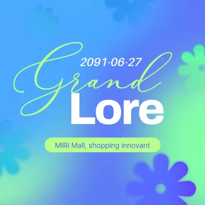 Promotion ouverte minimaliste en bleu et chartreuse