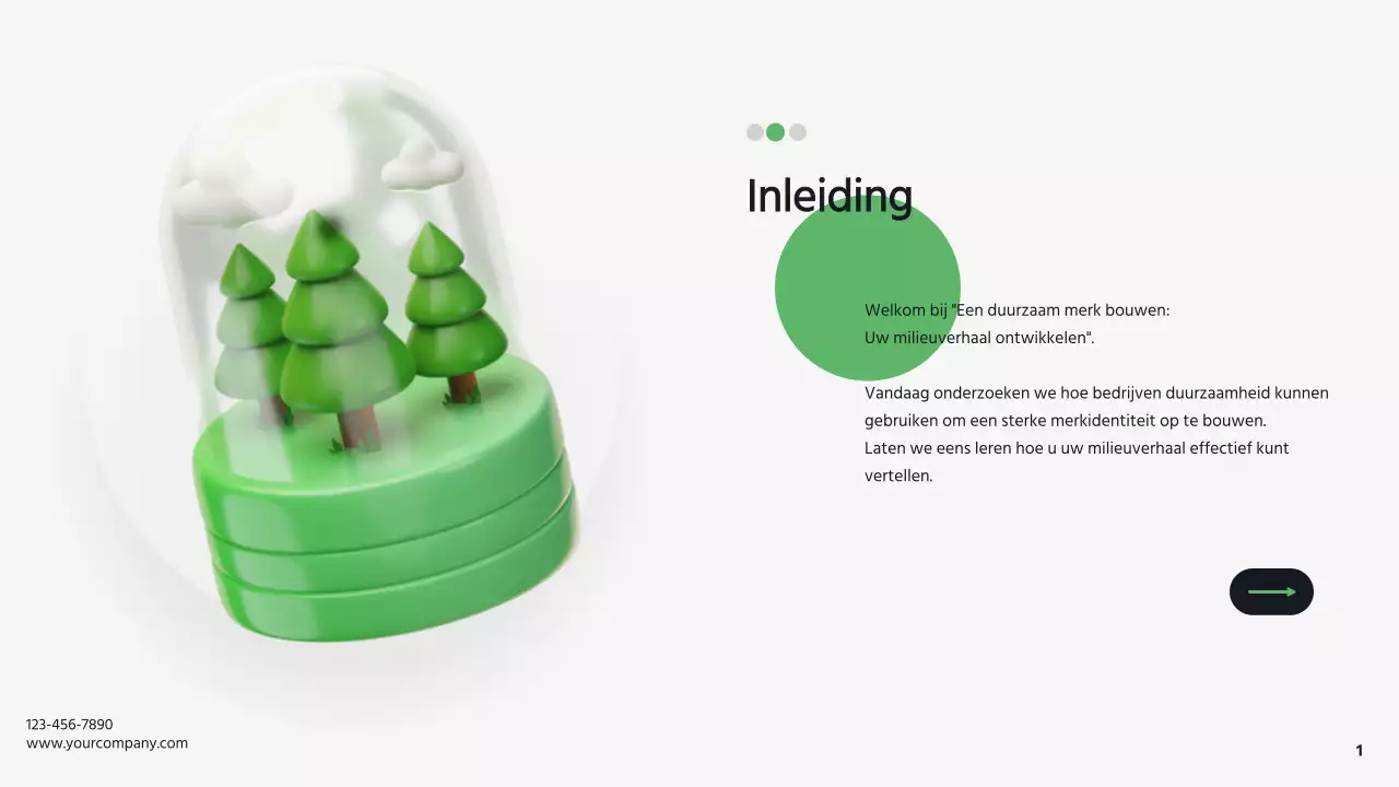 Groen en Wit Modern Bedrijf Duurzaamheid Bedrijfsstrategie