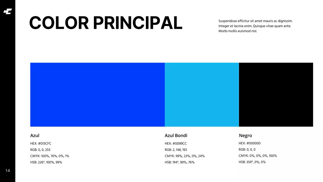 Blanco Azul Negrita Tono frío Limpio Directrices de identidad de marca Instrucciones