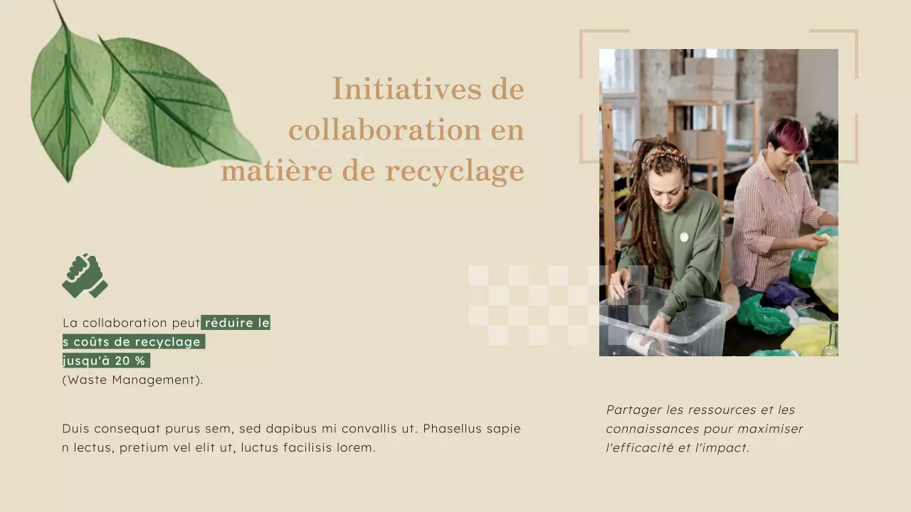 Green Natural Business Stratégie de recyclage innovante