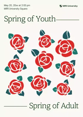 Red Floral University Event Poster