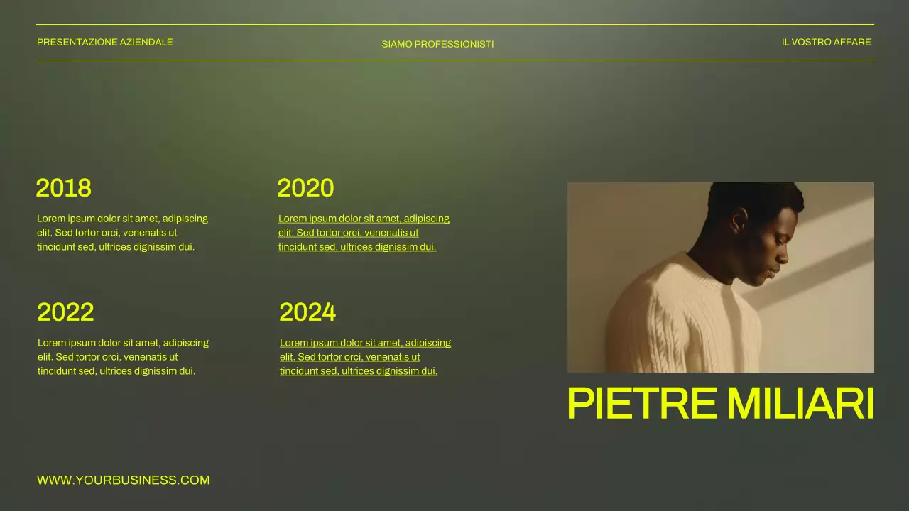 Presentazione aziendale verde e nera