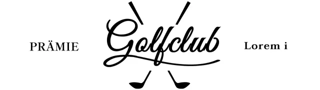 Golfschläger mit handgeschriebener Kursivschrift für ein stilvolles Gefühl