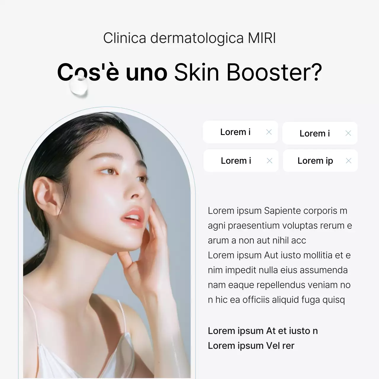 Semplice dermatologia in bianco e azzurro per promuovere la guida informativa sulle procedure dell'ospedale