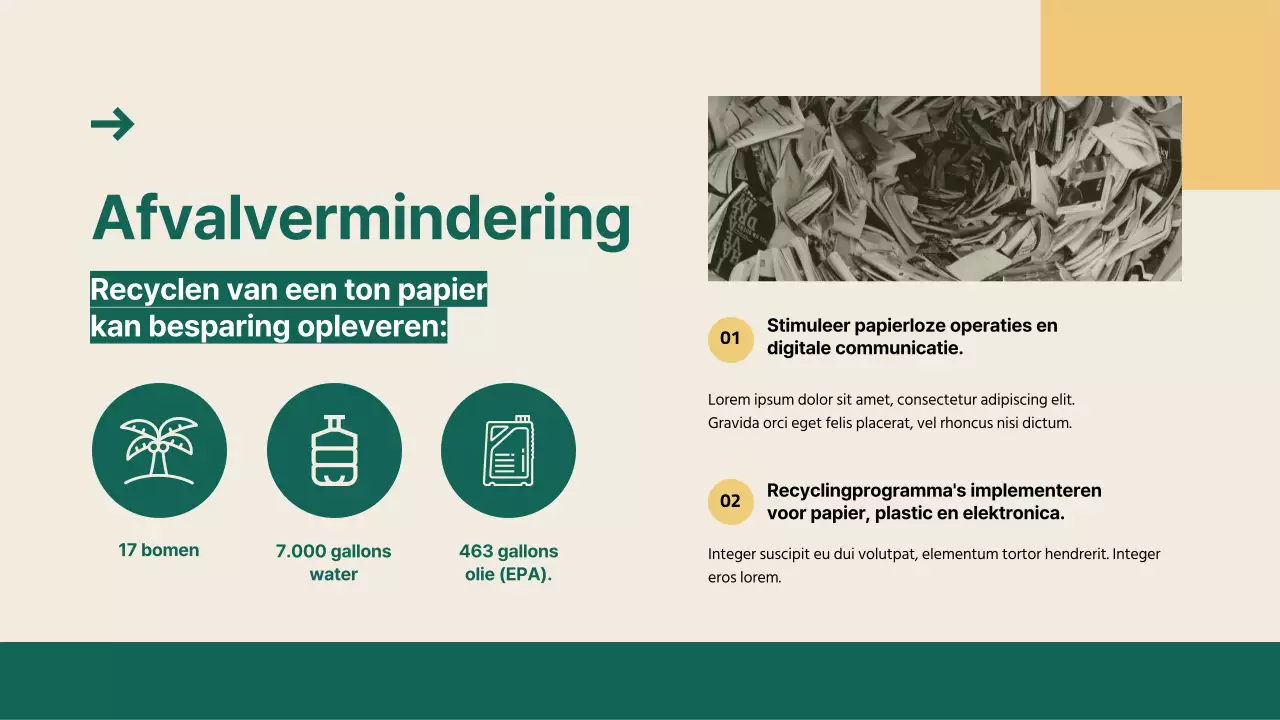 Groen en Geel Eenvoudige zakelijke duurzame oplossingen