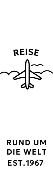 Cooles und einfaches Reisebüro mit Flugzeug- und Wolkenillustrationen