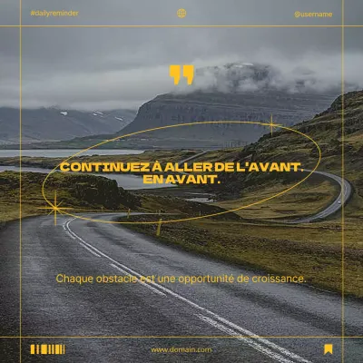 Jaune Orange Minimal Motivation Santé mentale Citation Croissance personnelle