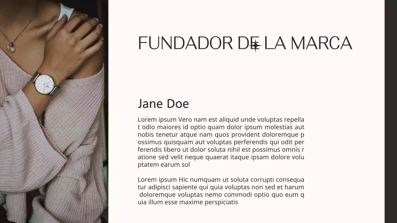 Beige y Negro Elegante Marca de Moda Product Pitch