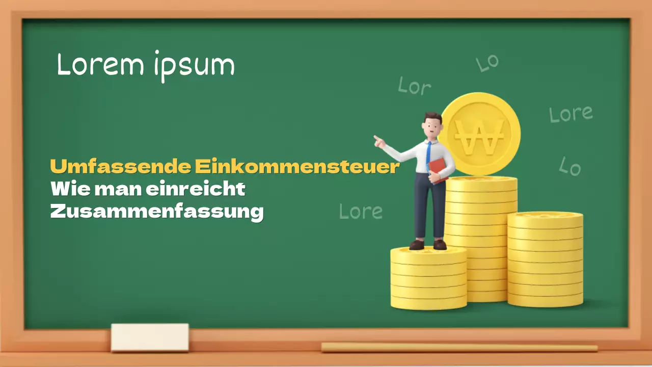 Retrogelbe und grüne Informationen zur Einkommensteuererklärung