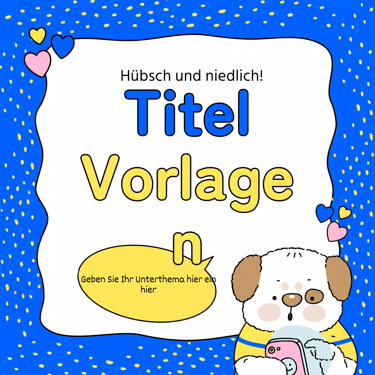 Niedlicher Titelrahmen in Orange und Rosa