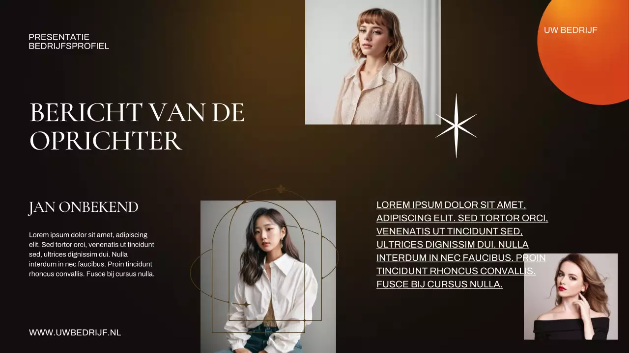 Oranje en bruine zakelijke presentatie