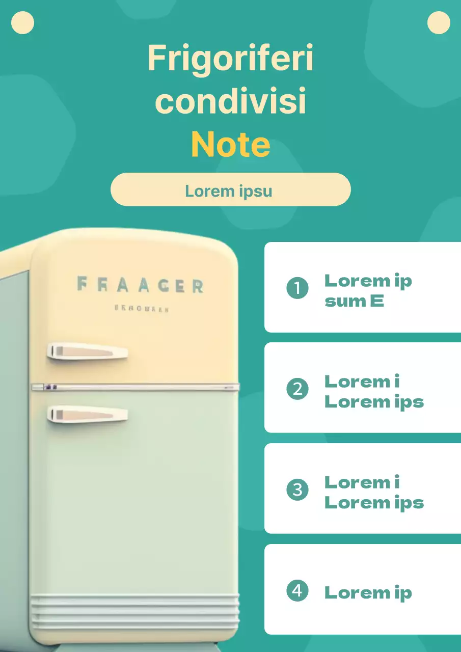 Annuncio di un moderno frigorifero comune nei colori menta e avorio