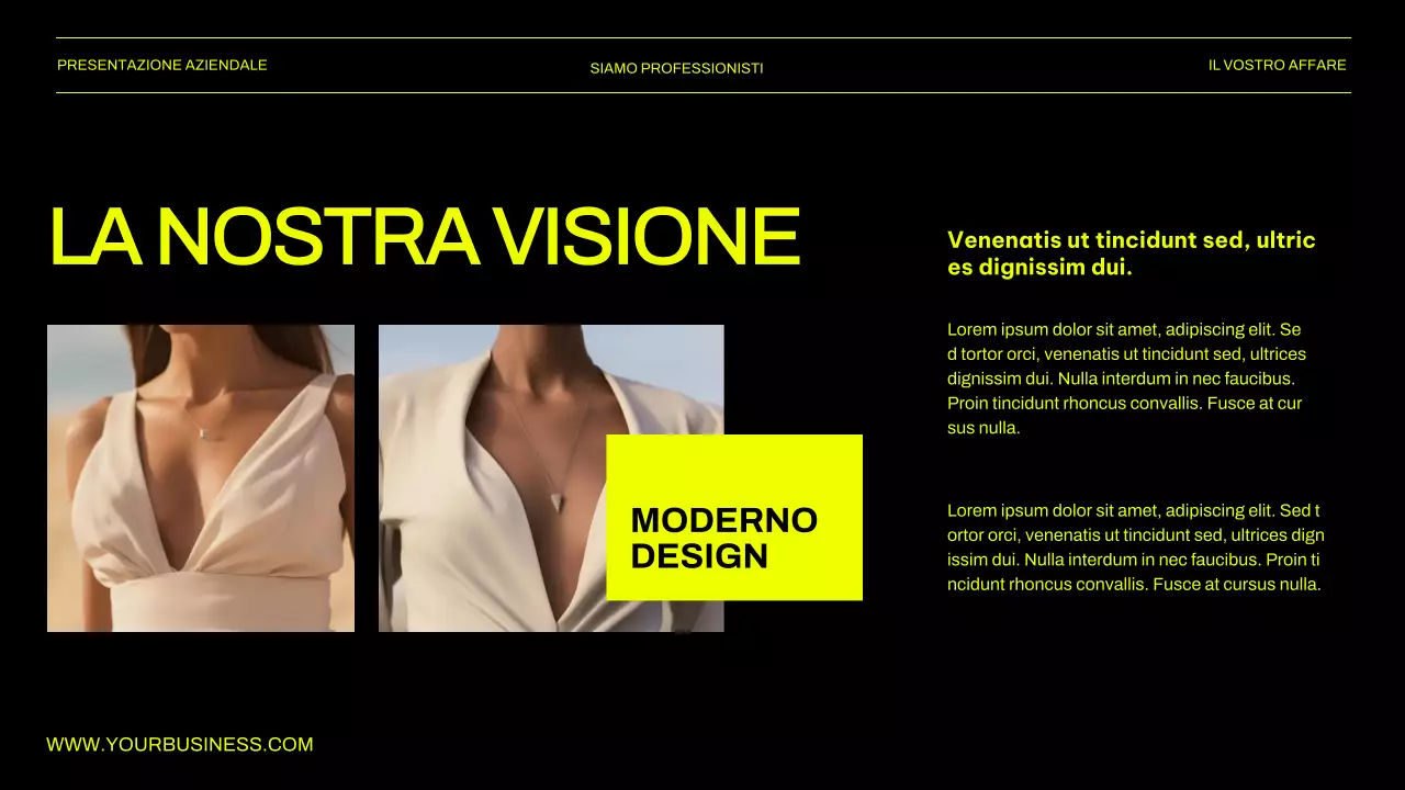 Presentazione aziendale verde e nera